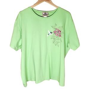 Vintage Tee Embroidered Hummingbird